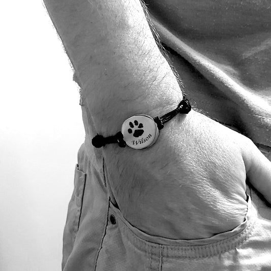 Custom pet paw or nose print leather bracelet - mobimomentos