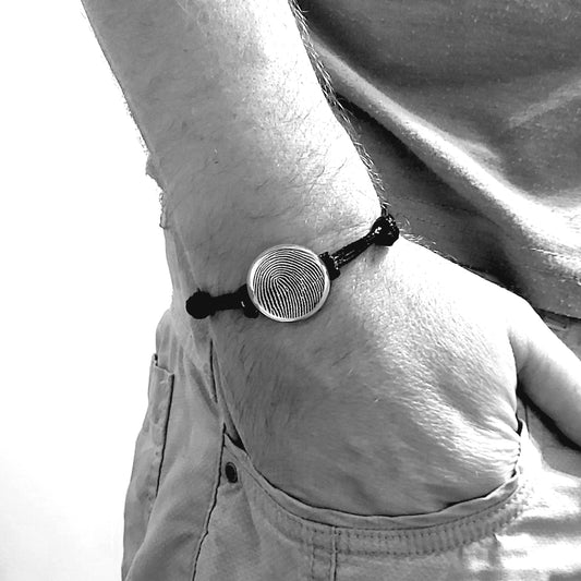 Personalized fingerprint leather bracelet
