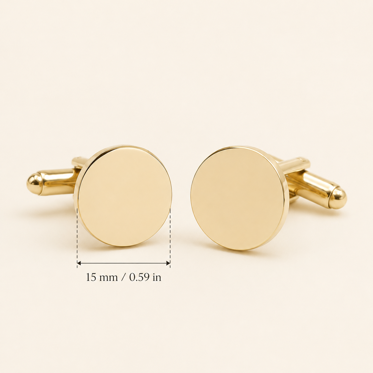 Personalized Round Stainless Steel Cufflinks