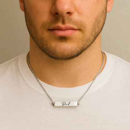 Your own handwriting rectangle urn necklace for human ashes, for her and him.