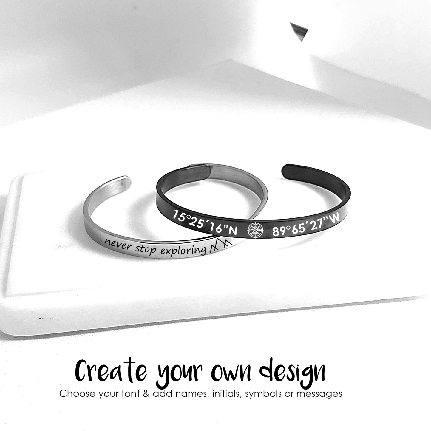 Personalized bangle bracelet for men