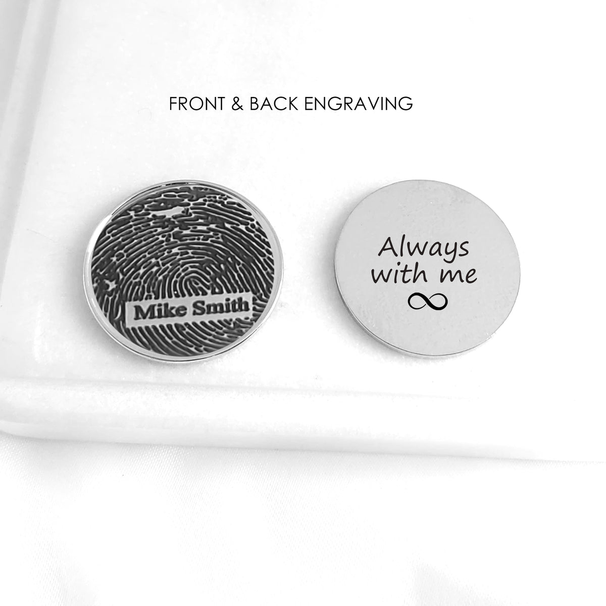Personalized golf hat magnetic clip and ball marker engraved with fingerprint or your own handwriting, memorial gift, loss of dad, grandad