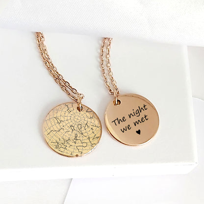 Custom star map necklace for her and him