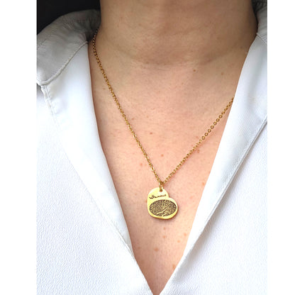 Custom thumbprint heart necklace for her