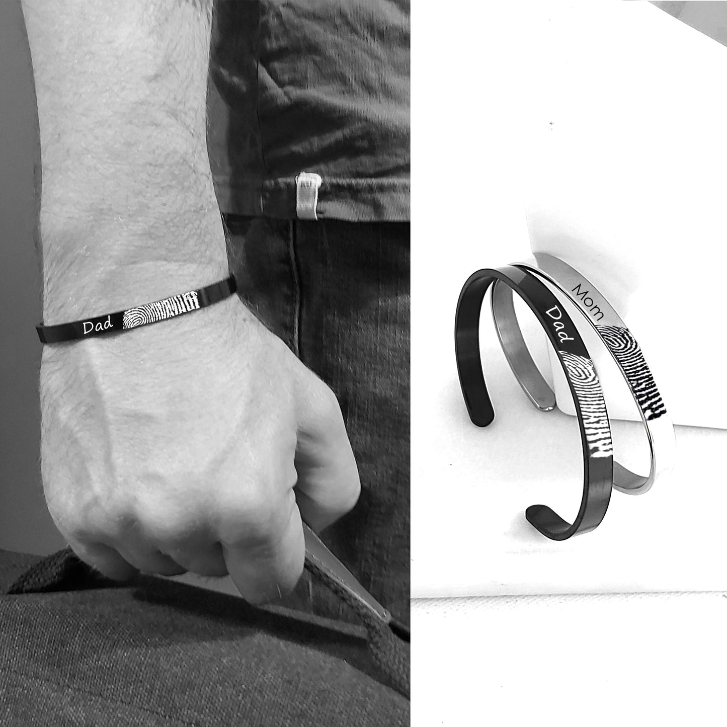 Custom fingerprint bracelet for men and women