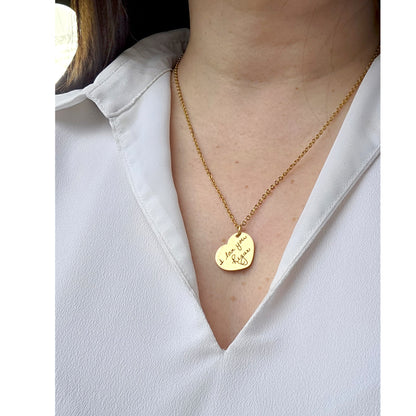 Actual handwriting heart necklace for girlfriend