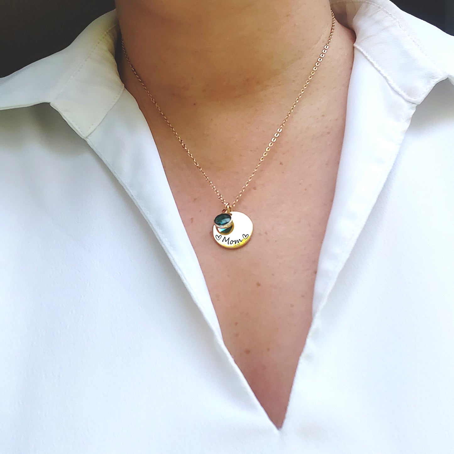 Grandma and mom necklace with kids birthstones.