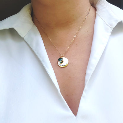 Grandma and mom necklace with kids birthstones.