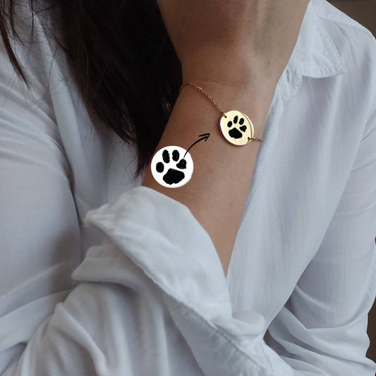 Custom pet paw or nose print bracelet - mobimomentos