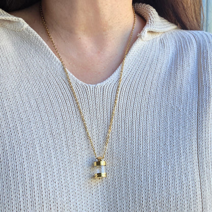 Personalized cremation urn necklace for pet ashes and hair