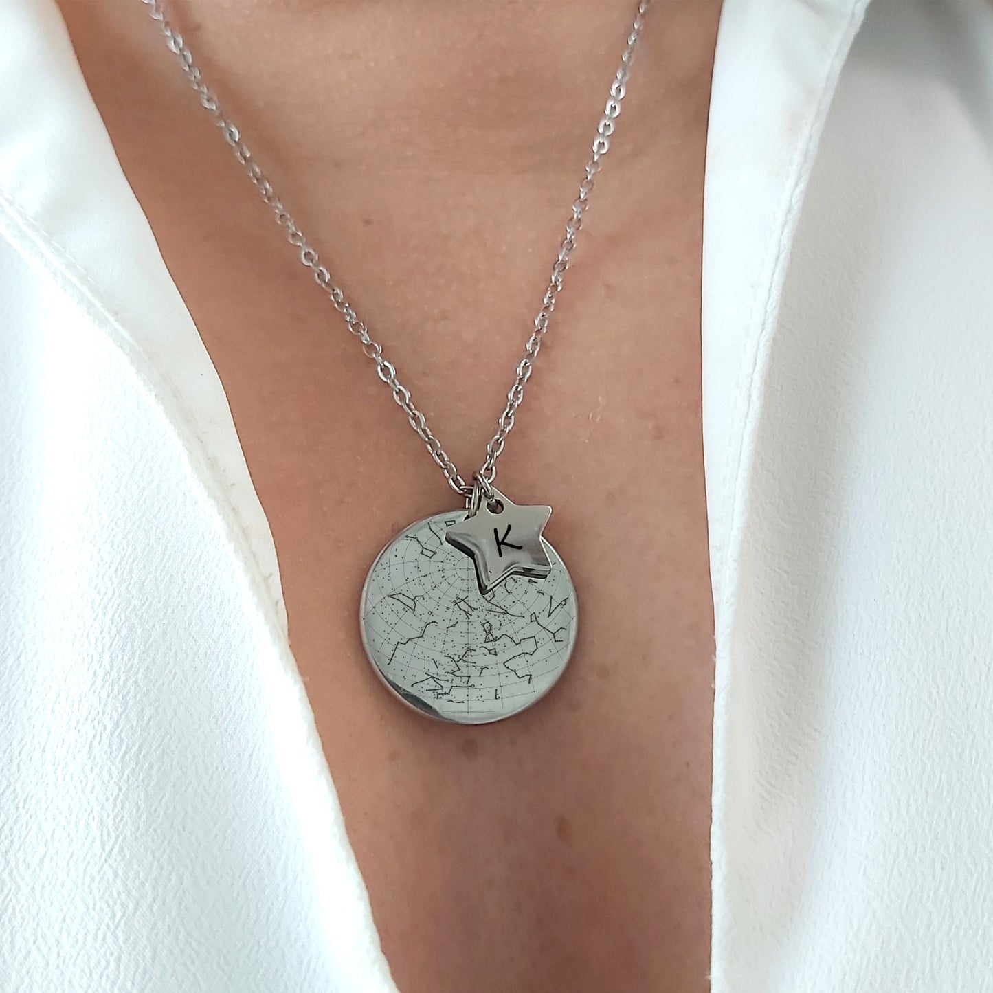 Custom star map necklace for her