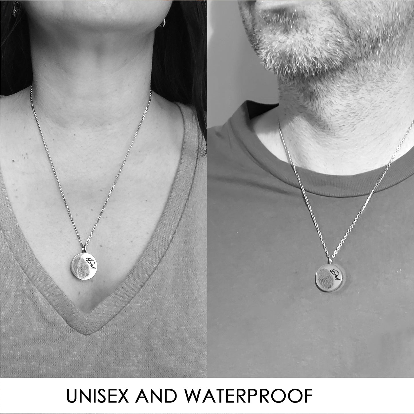 Actual thumbprint urn necklace for human ashes.