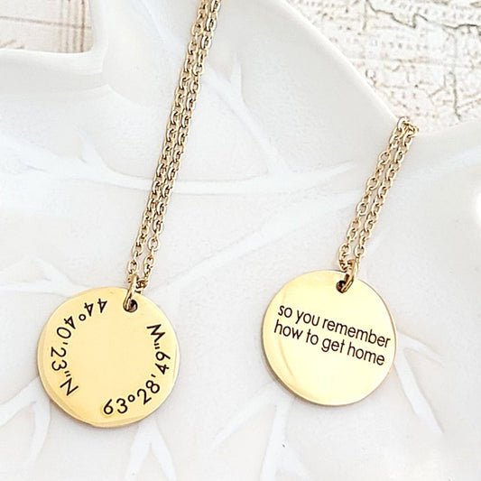 Custom coordinates necklace