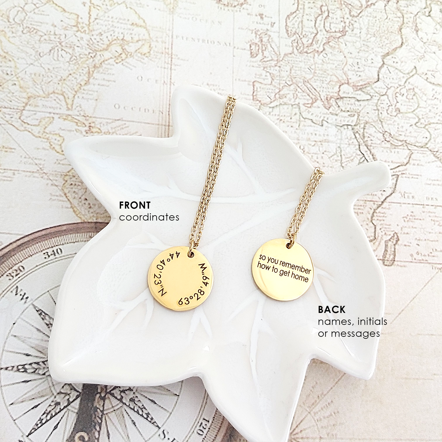 Custom coordinates necklace