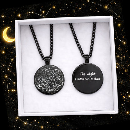 Custom Star Map Necklace for Dad and grandad, New Dad Gift, First Time Dad Keepsake.