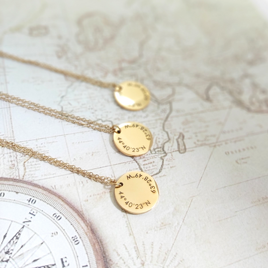 Custom coordinates necklace