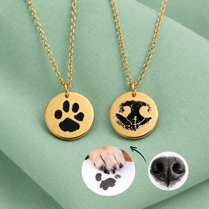 Paw prints in my heart - Custom pet necklace.