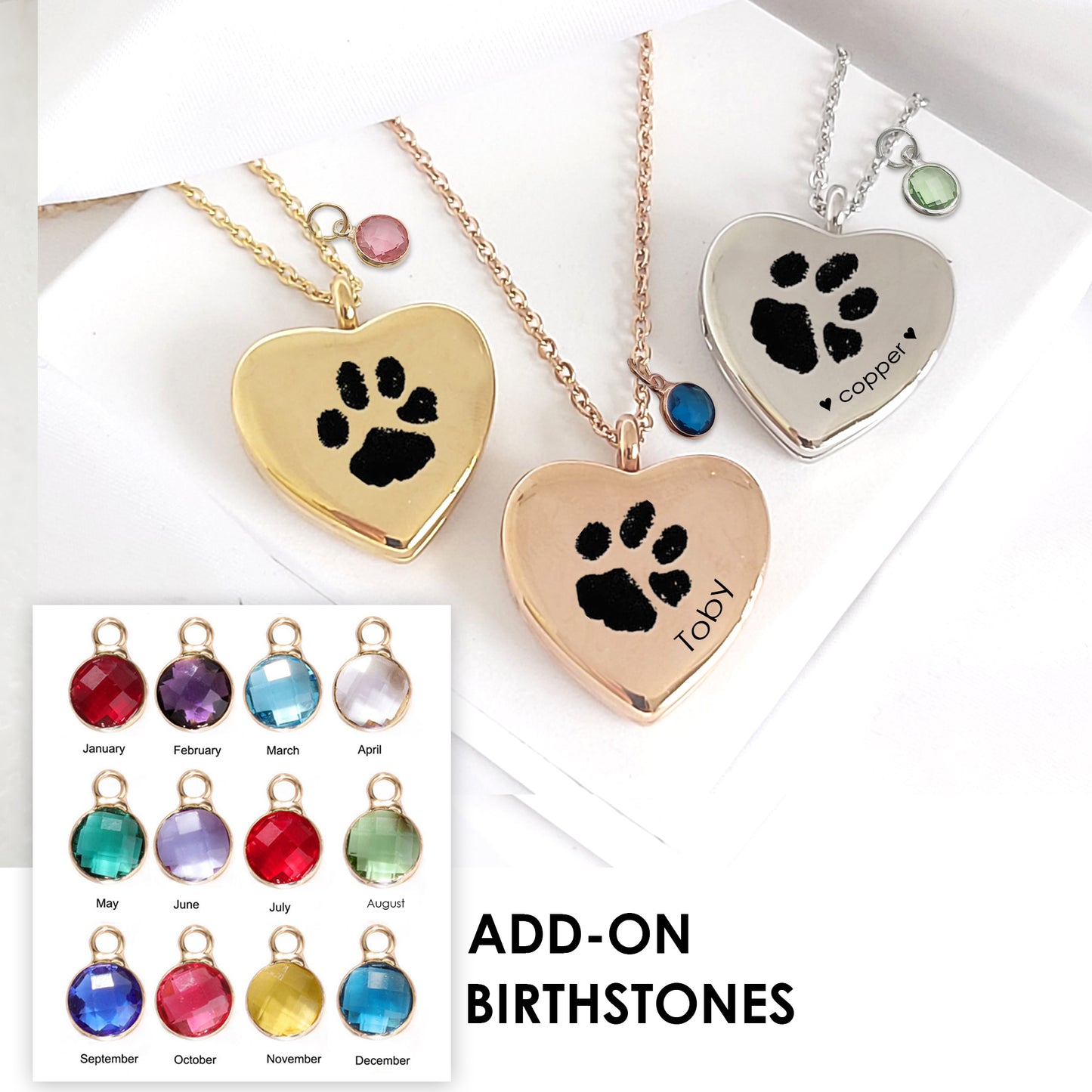 Paw print locket necklace with photo.
