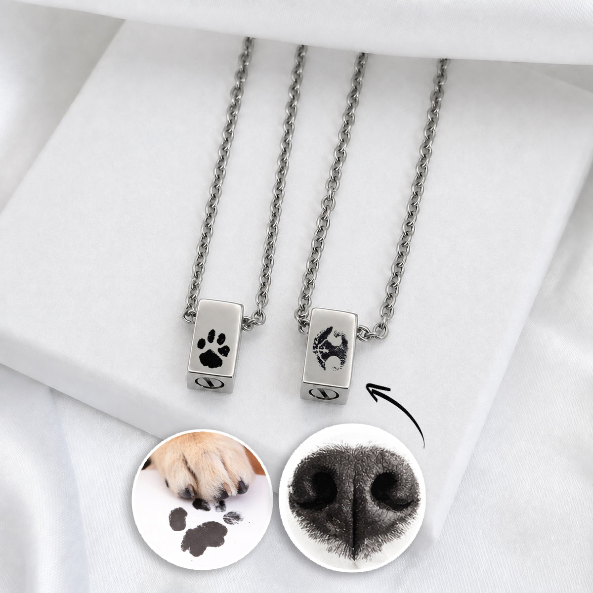 A Pawprint on My Heart — Pet Memorial Dainty Crystal Urn Necklace