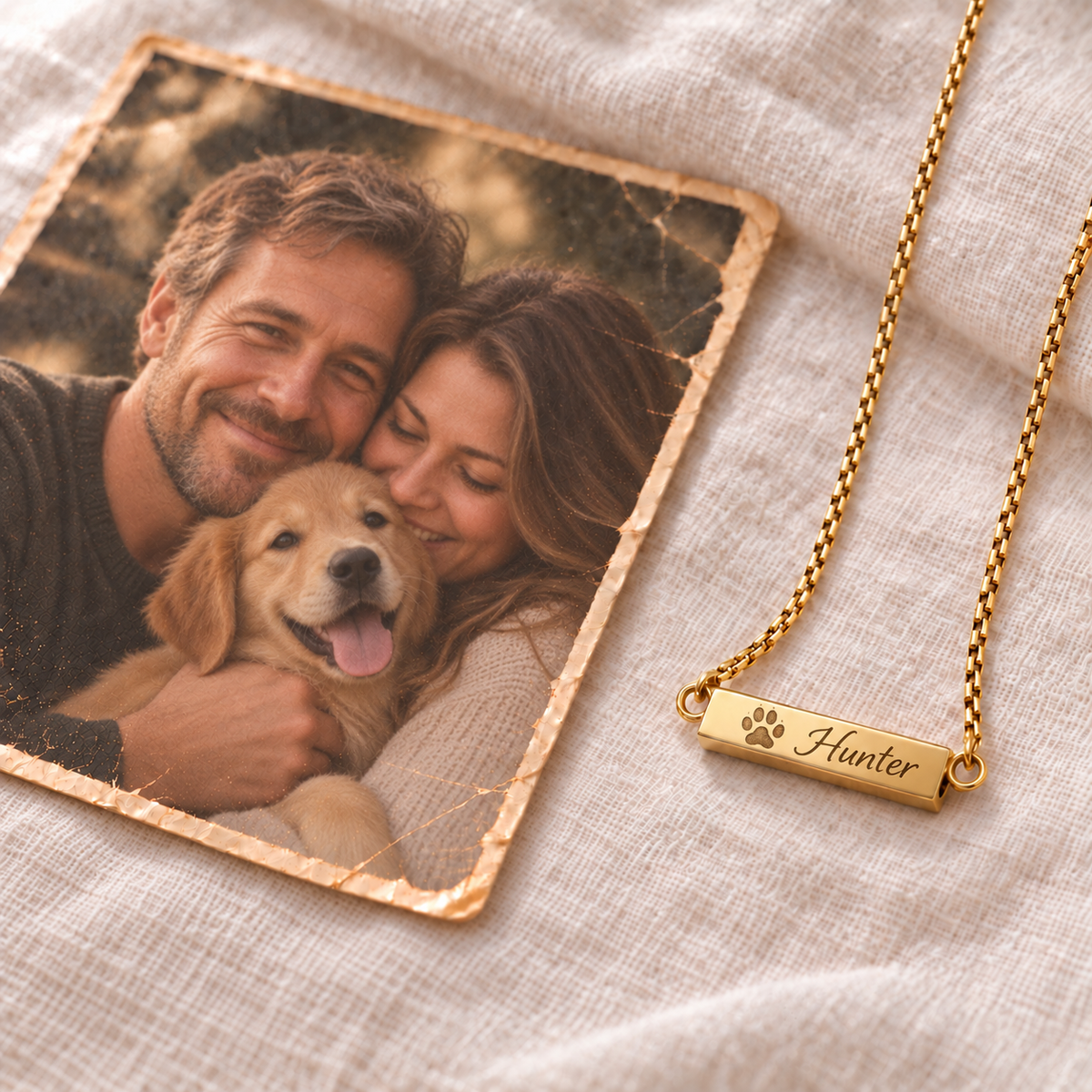 Collar de urna de cremación personalizado para cenizas.