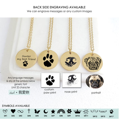 Paw print heart locket necklace with photo.