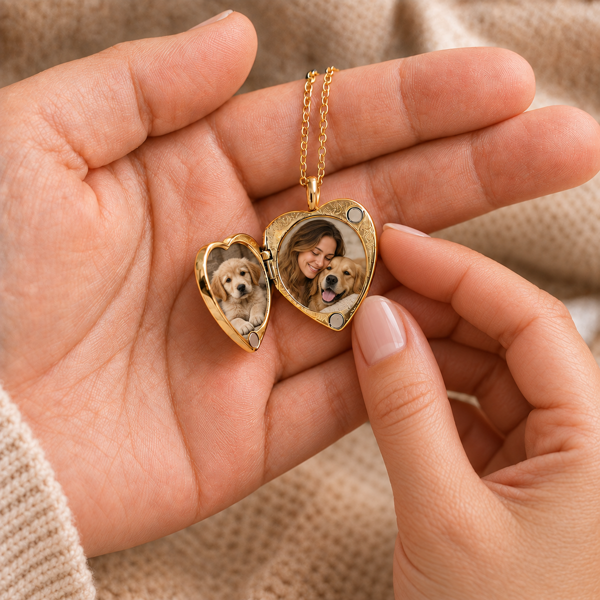 Paw Prints in My Heart — Personalized Pet Memorial Locket
