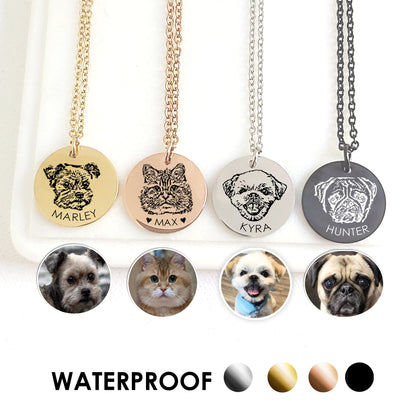 Custom pet portrait necklace