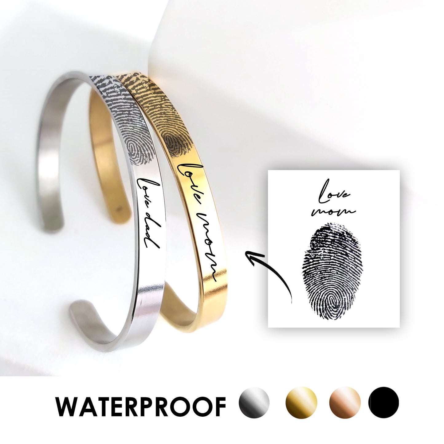 Custom fingerprint bracelet for men and women