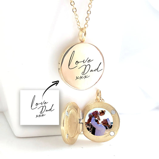Locket engraved with your own handwriting