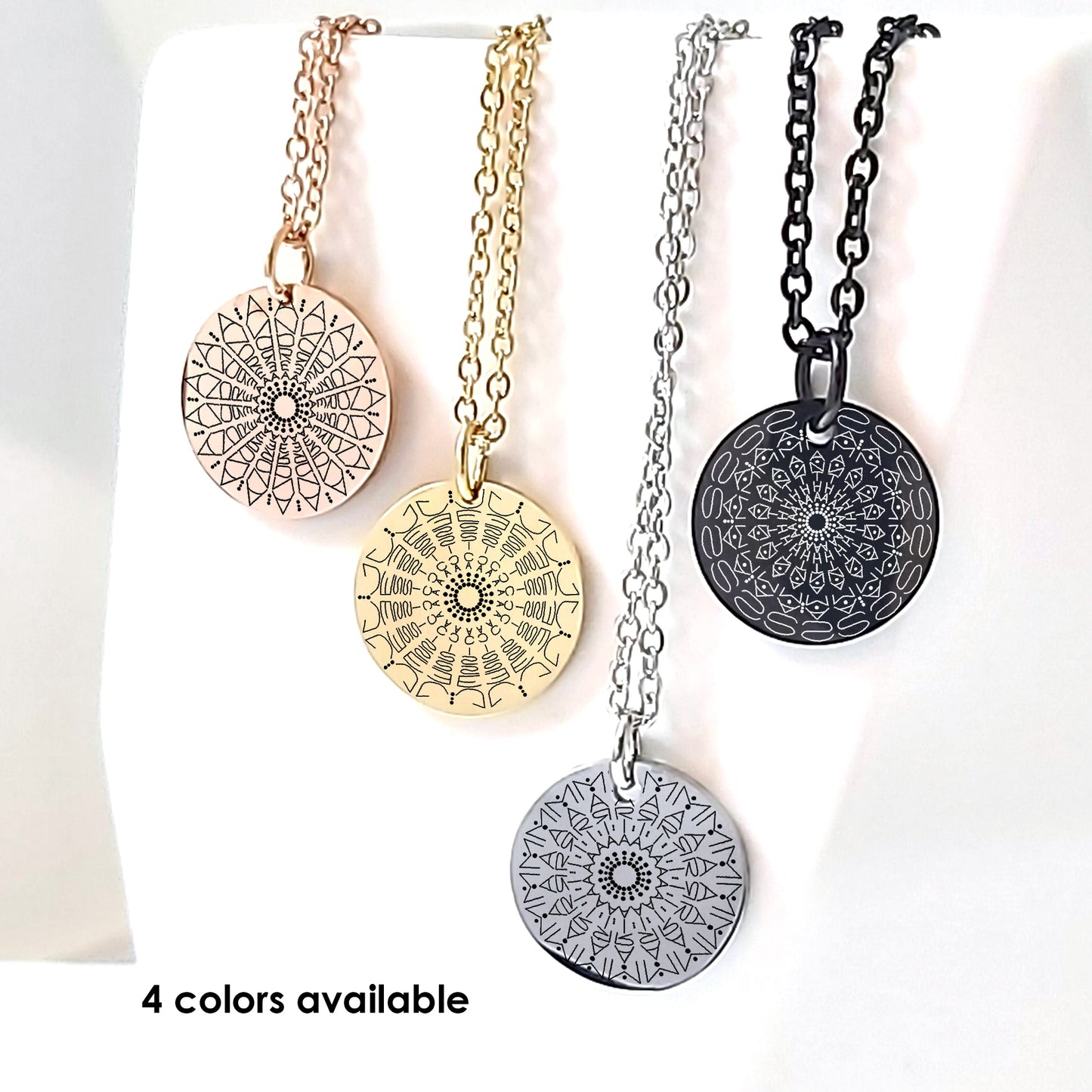 Custom Mandala Name Necklace – Personalized Engraved Pendant with Meaningful Design