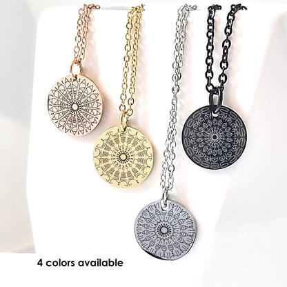 Custom Mandala Name Necklace – Personalized Engraved Pendant with Meaningful Design