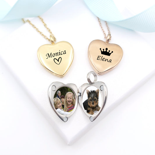 Heart locket for girls with photos.