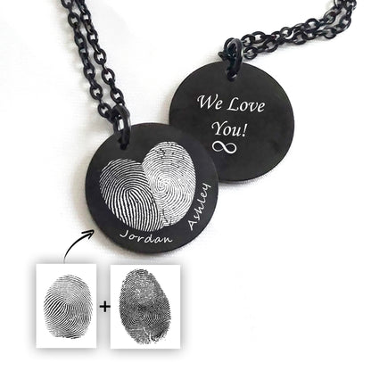 Collier d'empreinte digitale personnalisé pour elle et lui