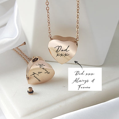 A Name Forever Close Personalized Heart Urn Necklace