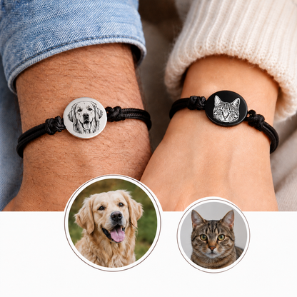 Always close - Custom pet portrait adjustable bracelet.