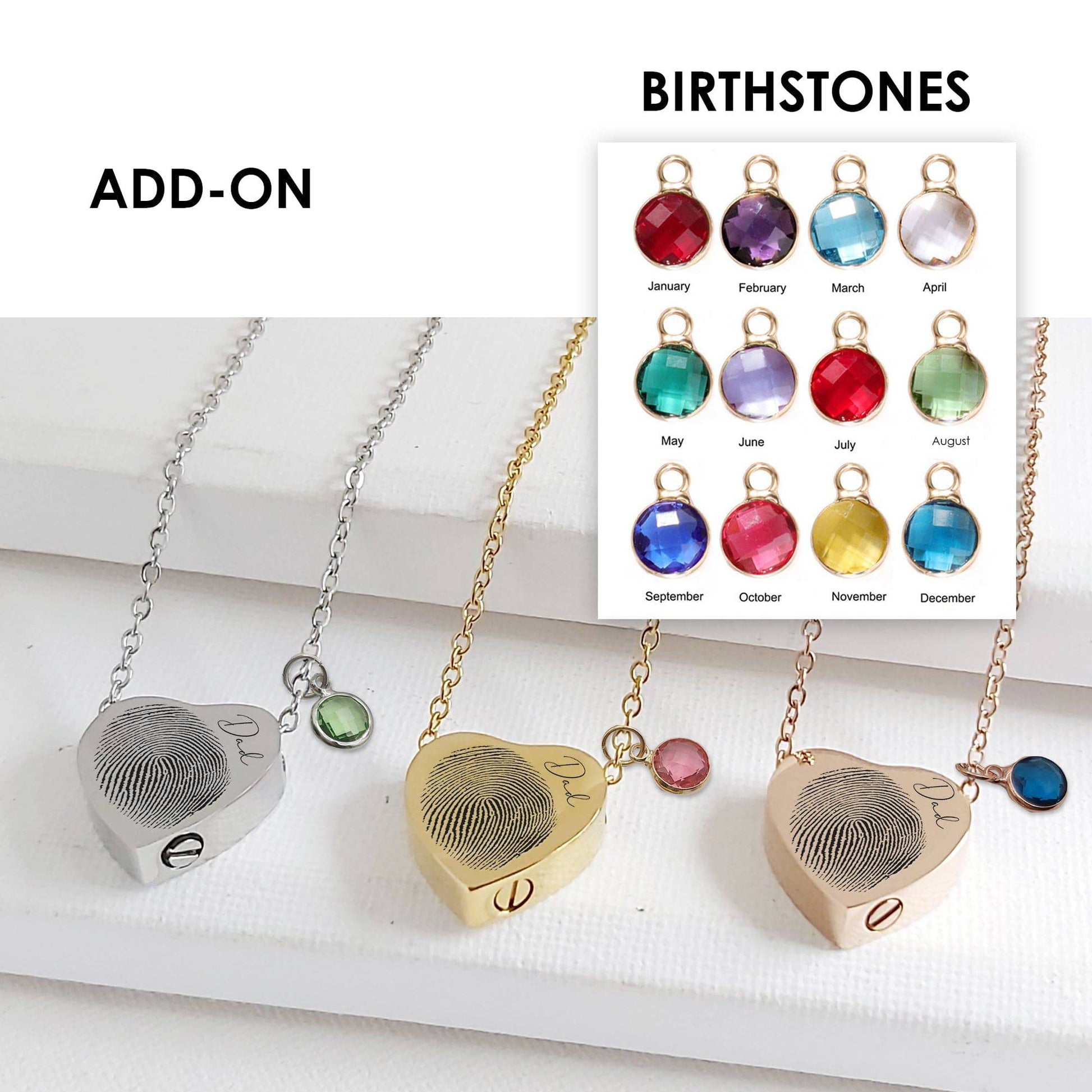 Memorial thumbprint heart urn necklace for human ashes. - mobimomentos