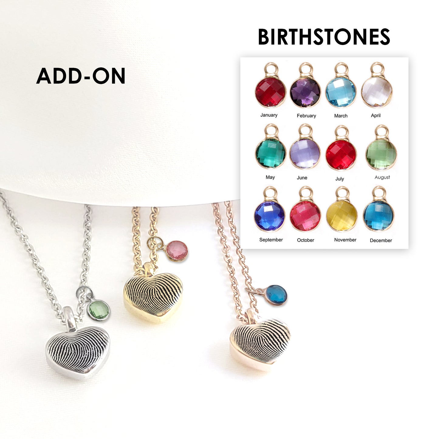 Personalized thumbprint heart urn necklace for human ashes.
