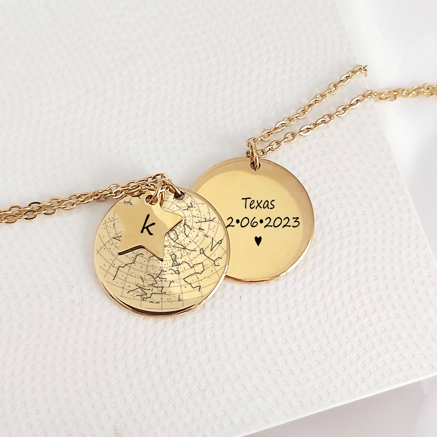 Custom star map necklace for her