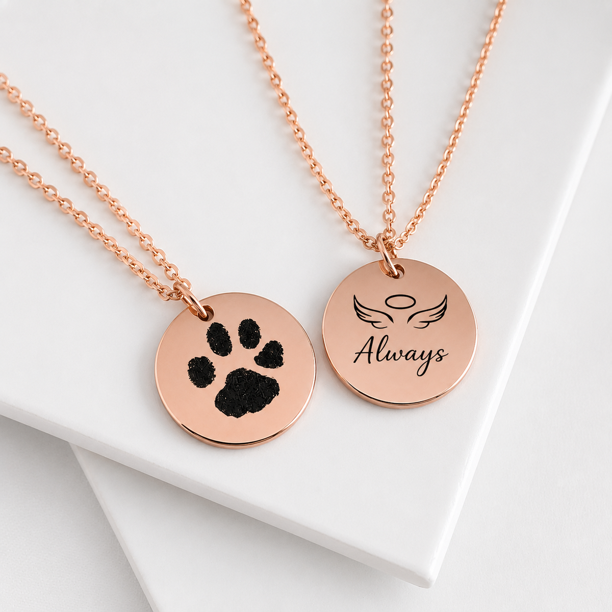 Paw prints in my heart - Custom pet necklace.
