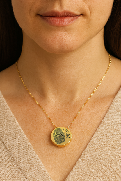 Custom thumbprint urn necklace for human ashes for men and women.