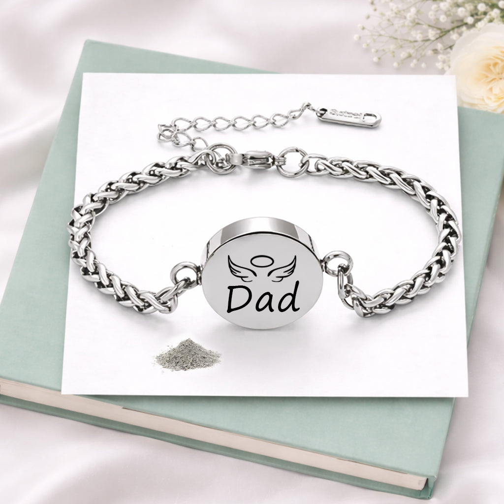 Always Remembered - Personalized Memorial Round Urn Bracelet