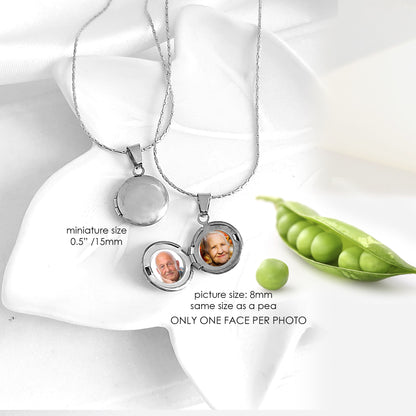 Memorial thumbprint mini locket with photos and engraving.