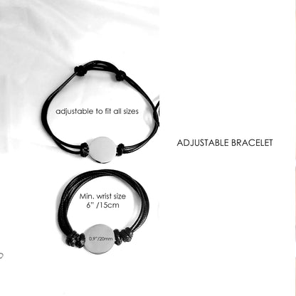 Engraved constellation leather bracelet