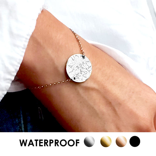 Custom star map bracelet for women