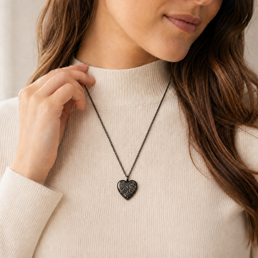 Our Night Under the Stars — Custom Star Map Heart Locket