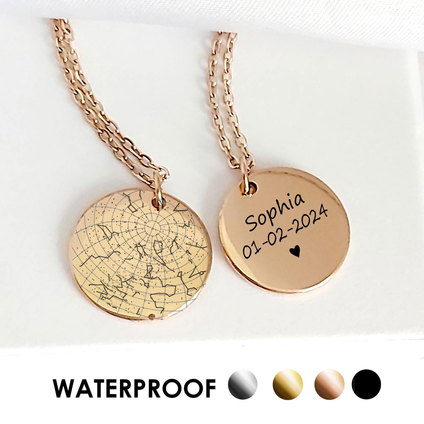Custom star map necklace for her and him
