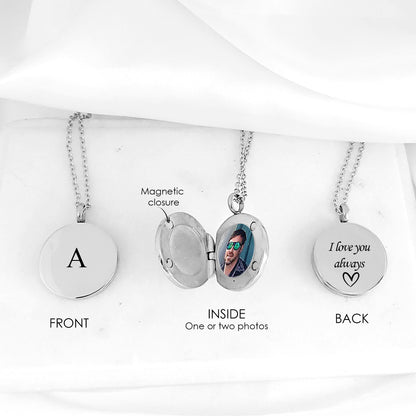 Medallón para hombre grabado con nombres e iniciales