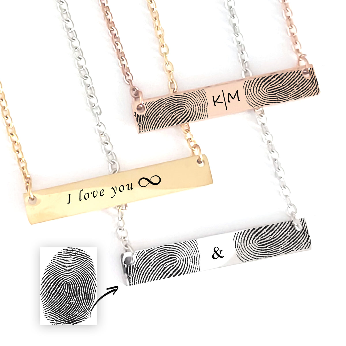 Collier personnalisé avec empreintes digitales