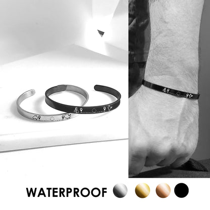 Two map bangle bracelet for men and women