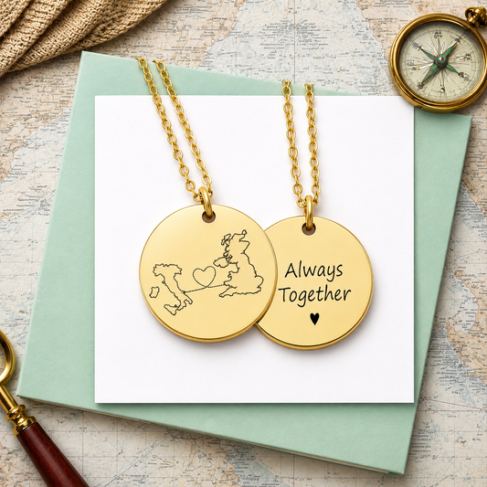 Two Homes, One Love - Long Distance Love Necklace